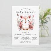 Leuke aangepaste uil Baby shower Kaart (Staand voorkant)