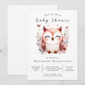 Leuke aangepaste uil Baby shower Kaart (Voorkant / Achterkant)