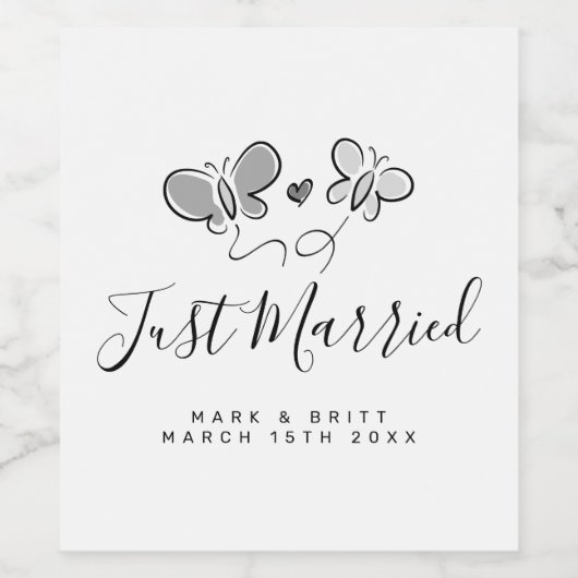 Leuke aangepaste wijnfles etiketten voor bruiloft (Enkel label)