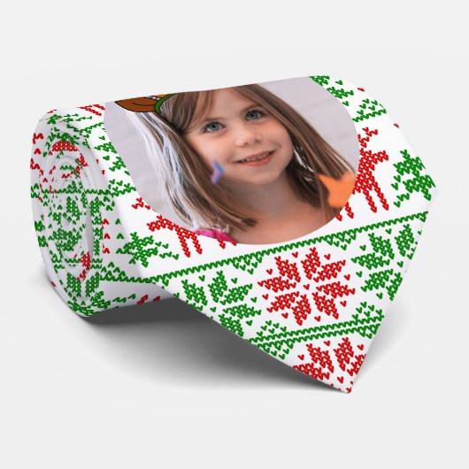 leuke, aangepaste Xmas rendierdiadem foto in gat Stropdas (Opgerold)
