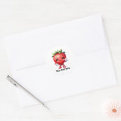 Leuke aanpasbare aardbei fruit ronde sticker (Envelop)