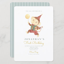 Leuke Aap & Ballon Eerste Verjaardag 1e Verjaardag Kaart