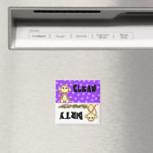 Leuke Aap Clean / Vuile Paarse Vaatwasser Magneet (Insitu (Vaatwasser))