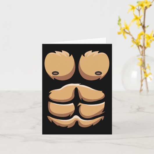 Leuke Aap Gorilla Borst Kostuum Halloween Kaart (Gele Bloem)