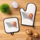 Leuke aap onder de pleister ovenwant & pannenlap set (Top down)