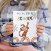 Leuke Aap Terug naar School Feestdagenkaart