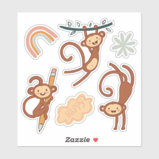 Leuke Aap Terug naar School Sticker