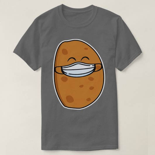 Leuke aardappel met een mondkapje t-shirt (Design voorkant)