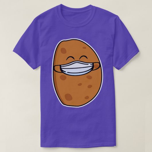 Leuke aardappel met een mondkapje t-shirt (Design voorkant)