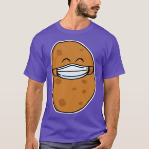 Leuke aardappel met een mondkapje t-shirt