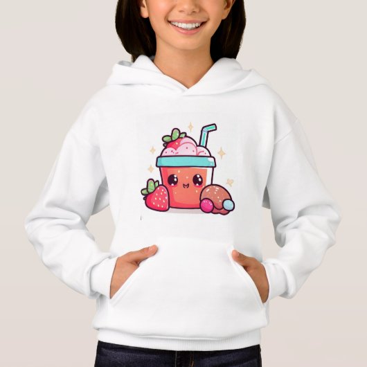 Leuke aardbei Boba Kawaii (Voorkant)