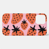 Leuke aardbei, met de hand getekend naadloos ontwe Case-Mate iPhone case (Achterkant (horizontaal))