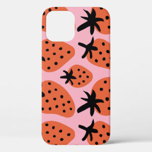 Leuke aardbei, met de hand getekend naadloos ontwe Case-Mate iPhone case