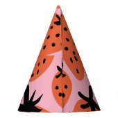 Leuke aardbei, met de hand getekend naadloos ontwe feesthoedjes (Achterkant)