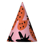 Leuke aardbei, met de hand getekend naadloos ontwe feesthoedjes (Links)