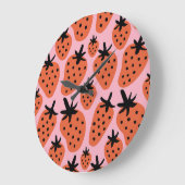 Leuke aardbei, met de hand getekend naadloos ontwe grote klok (Hoek)