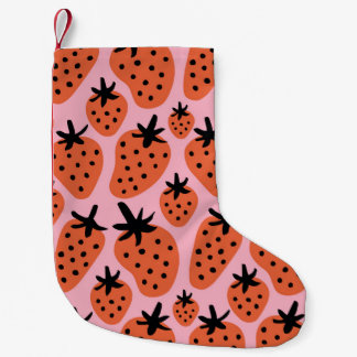 Leuke aardbei, met de hand getekend naadloos ontwe kleine kerstsok