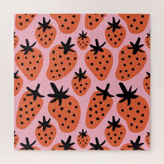 Leuke aardbei, met de hand getekend naadloos ontwe legpuzzel (Verticaal)