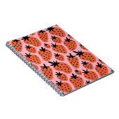 Leuke aardbei, met de hand getekend naadloos ontwe notitieboek (Rechterzijde)