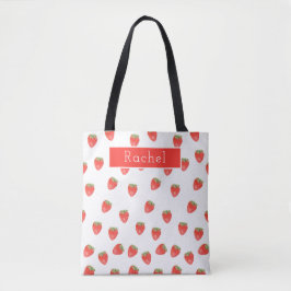Leuke Aardbei Persoonlijke Naam Tote Bag