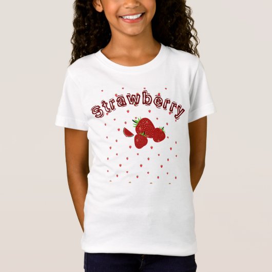 Leuke aardbei zomer Kinder meisjes T-shirt (Voorkant)