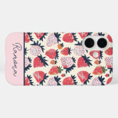 Leuke aardbeidessin met eigen naam   Case-Mate iPhone case (Achterkant (horizontaal))