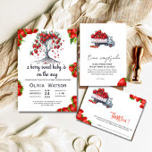 Leuke aardbeienboom bessenzoet Baby shower Kaart