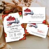 Leuke aardbeienboom bessenzoet Baby shower Kaart