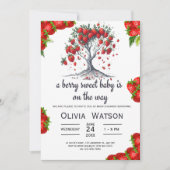 Leuke aardbeienboom bessenzoet Baby shower Kaart (Voorkant)