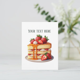 Leuke aardbeientaart bakkerij aanpasbaar briefkaart