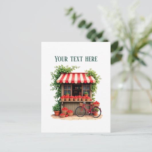 Leuke aardbeileverkopers aanpasbaar briefkaart (Staand voorkant)
