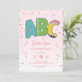 Leuke ABC School 3e Verjaardagsfeestje Kaart (Staand voorkant)