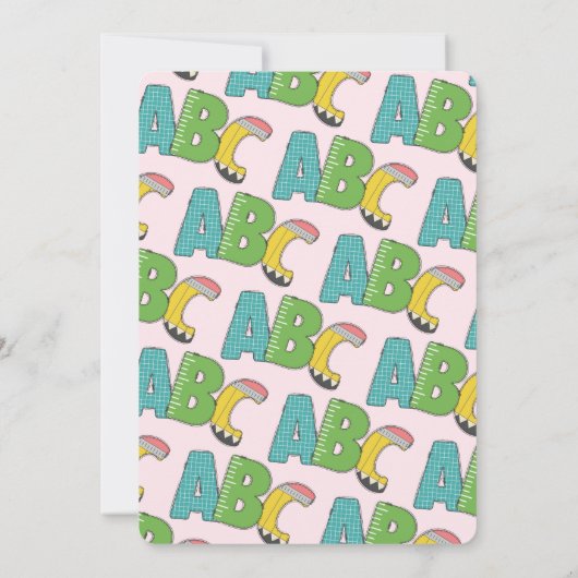 Leuke ABC School 3e Verjaardagsfeestje Kaart (Achterkant)