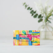 Leuke Abstract Kleurrijke Ontwerper Visitekaartje (Staand voorkant)