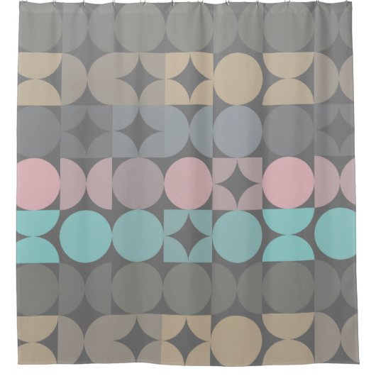 Leuke Abstracte Circles Squares Popart Pattern Douchegordijn (Voorkant)