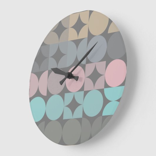 Leuke Abstracte Circles Squares Popart Pattern Grote Klok (Hoek)