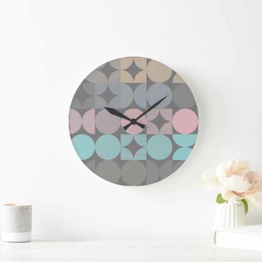 Leuke Abstracte Circles Squares Popart Pattern Grote Klok (Huis)