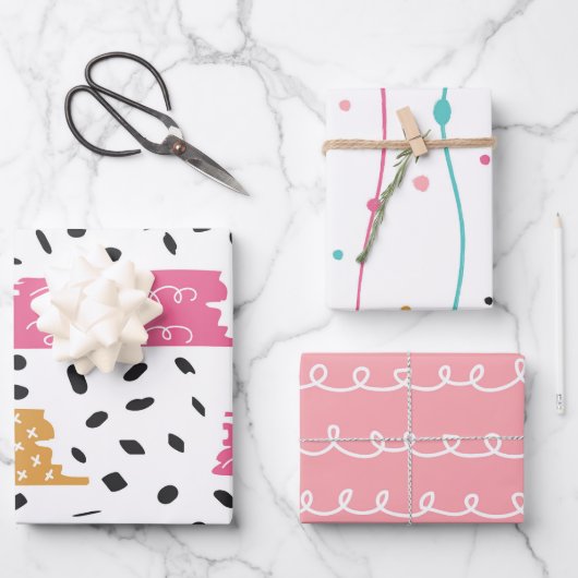 Leuke Abstracte doedel strepen beroertes Inpakpapier Vel (Voorkant)