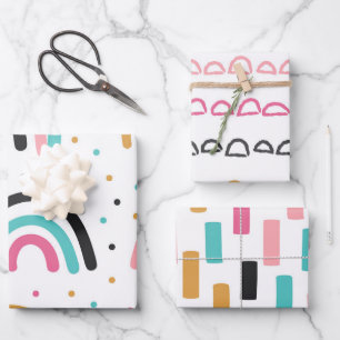Leuke Abstracte Doodle Rainbow Strokes Inpakpapier Vel