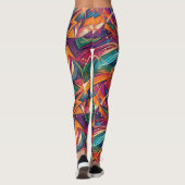 Leuke Abstracte Geometrische Damesleggings Leggings (Achterkant)