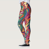 Leuke Abstracte Geometrische Damesleggings Leggings (Links)