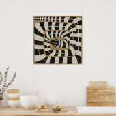 Leuke Abstracte Gestreepte Snake Aardachtig Bruin  Poster (Keuken)
