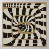 Leuke Abstracte Gestreepte Snake Aardachtig Bruin  Poster (Voorkant)