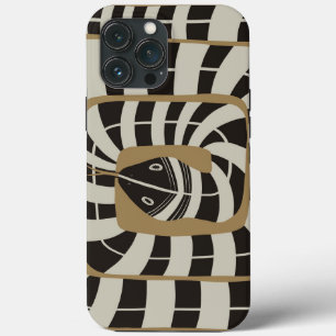 Leuke Abstracte Gestreepte Snake in Bruine Neutral Case-Mate iPhone Case