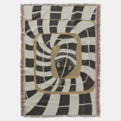 Leuke Abstracte Gestreepte Snake in Bruine Neutral Deken (Voorkant Verticaal)