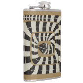 Leuke Abstracte Gestreepte Snake in Bruine Neutral Heupfles (Rechts)