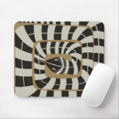Leuke Abstracte Gestreepte Snake in Bruine Neutral Muismat (Met muis)