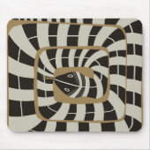 Leuke Abstracte Gestreepte Snake in Bruine Neutral Muismat (Voorkant)