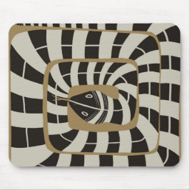 Leuke Abstracte Gestreepte Snake in Bruine Neutral Muismat