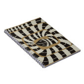 Leuke Abstracte Gestreepte Snake in Bruine Neutral Notitieboek (Rechterzijde)